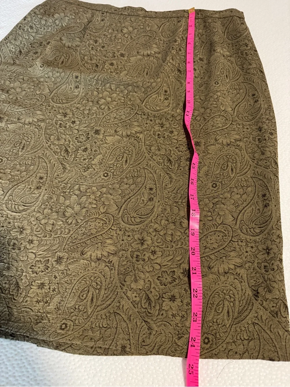Vintage 90s Just In Thyme LTD Paisley Textured Midi Skirt Size 12 Green